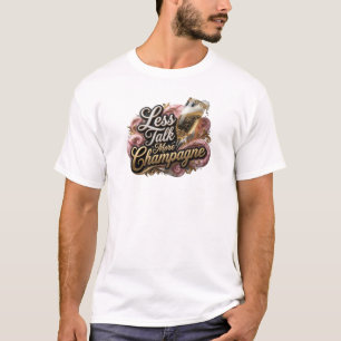 Camiseta Vibrante MENOS FALA MAIS CHAMPANHE Artístico