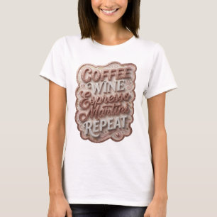 Camiseta Vibrante Ouro CAFÉ VINHO ESPRESSO MARTINI REPETIÇÃ
