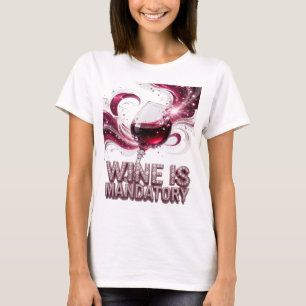 Camiseta Vibrante Prata VINHO É OBRIGATÓRIO Design