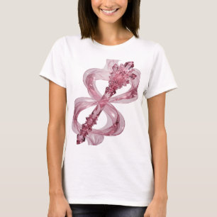 Camiseta Vibrante Varinha de CRISTAL Rosa Design de Texto