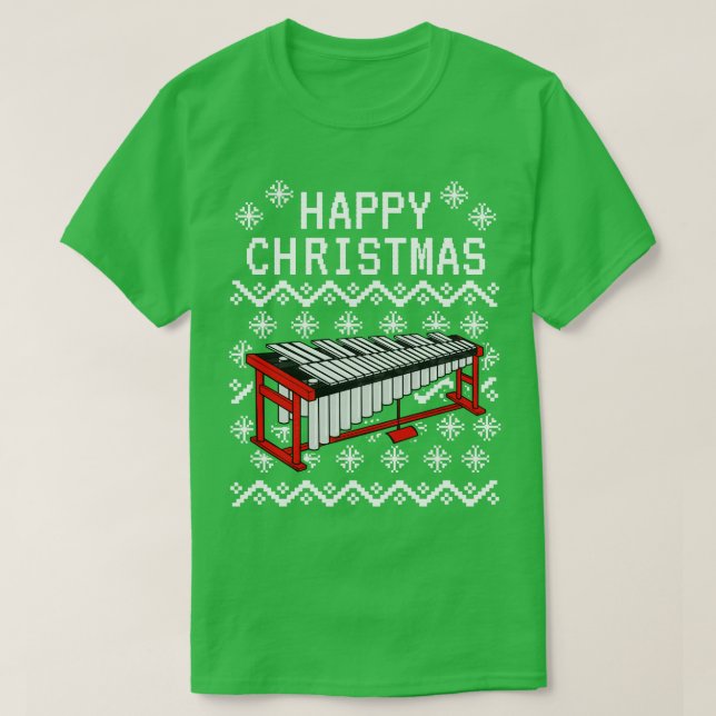 Camiseta Vibraphone Ugly Christmas Vibraphonista Musico Xm (Frente do Design)