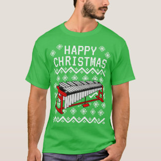 Camiseta Vibraphone Ugly Christmas Vibraphonista Musico Xm