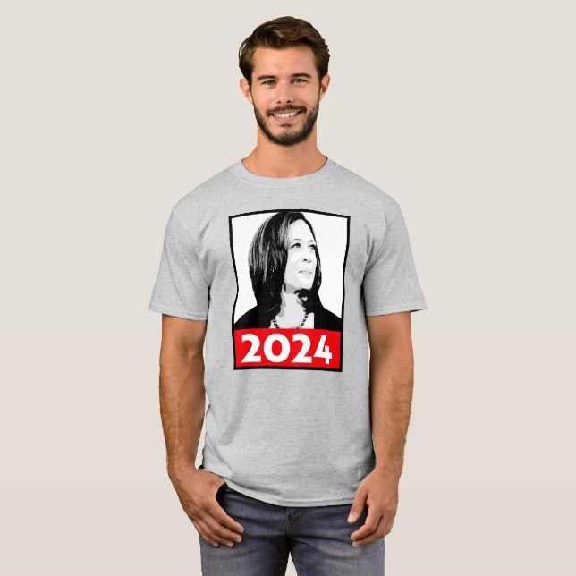 Camiseta Vice-Presidente Kamala Harris Grafite Portrait (Frente Completa)