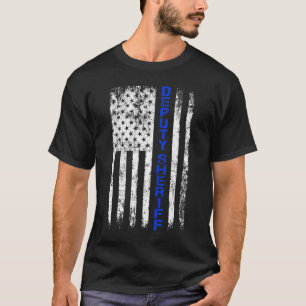 Camiseta Vice-Xerife Thin Blue Line Bandeira Americana
