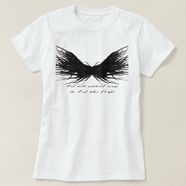 Camiseta Vices Abstract Black Wings Alcohol Ink Art (Frente do Design)