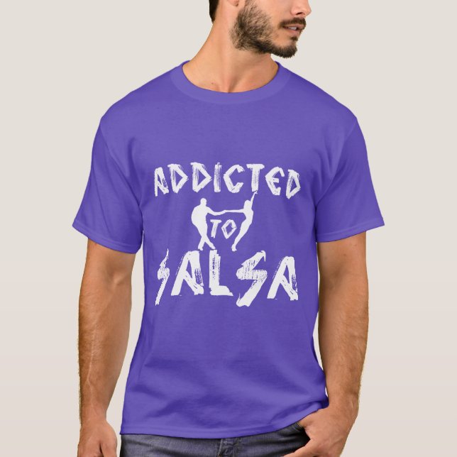 Camiseta VICIADO ao tshirt da SALSA com casal da dança (Frente)