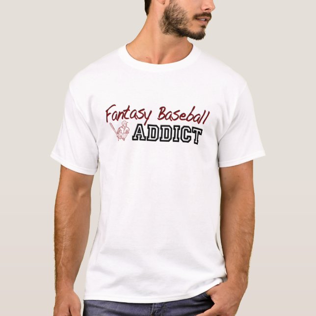 Camiseta Viciado do basebol da fantasia (Frente)