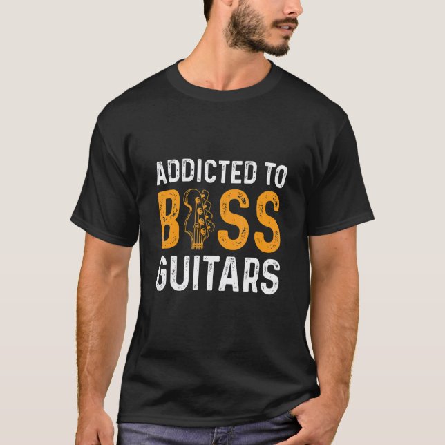 Camiseta Viciado Em Baixos Para Um Baixista (Frente)