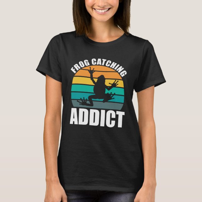 Camiseta Viciado em Caça de Rã Anfíbia Caça de Rã (Frente)