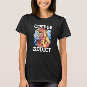 Camiseta Viciado em Café com uma Lhama