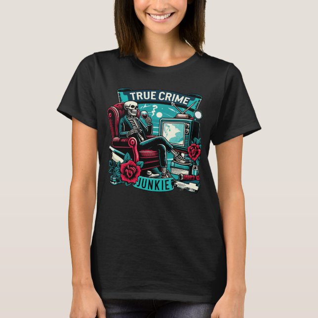 Camiseta Viciado em crimes reais  (Frente)