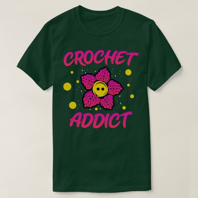Camiseta Viciado em Crochet (Frente do Design)