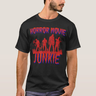 Camiseta Viciado em Filme de Zumbi de Terror Retro Filme do