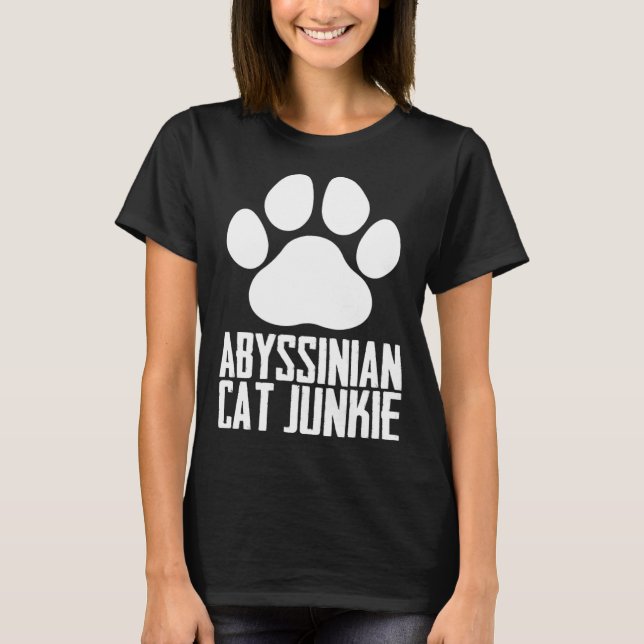 Camiseta viciado em gato abissínio (Frente)