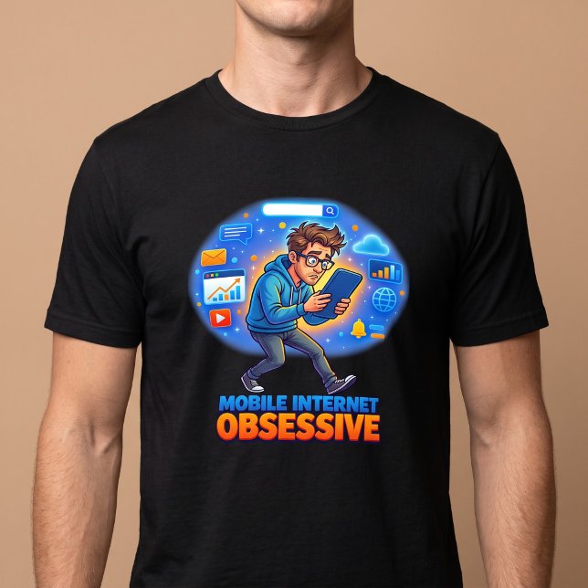 Camiseta Viciado em Internet Móvel (Criador carregado)