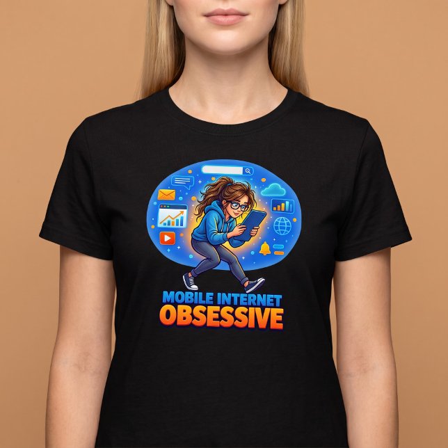 Camiseta Viciado em Internet Móvel (Criador carregado)