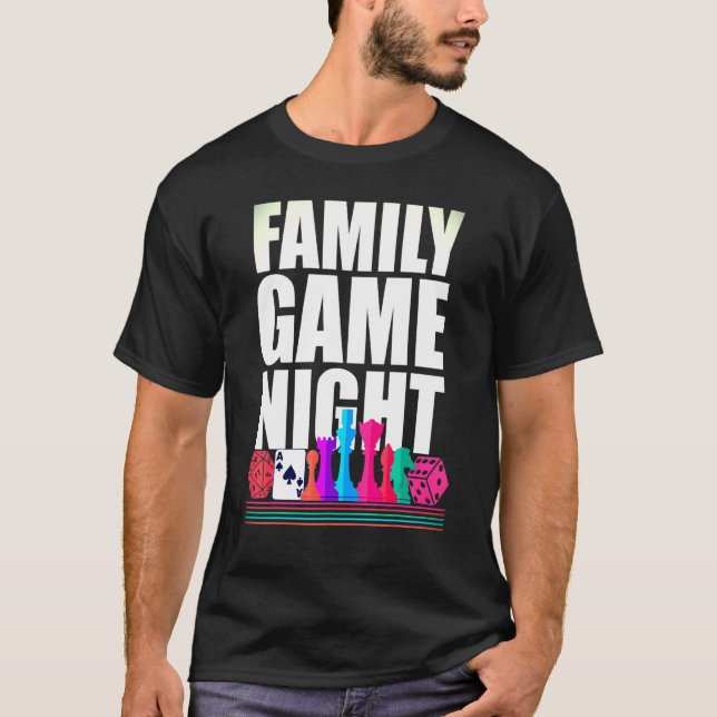 Camiseta Viciado em Jogo da Noite de Jogo da Família (Frente)