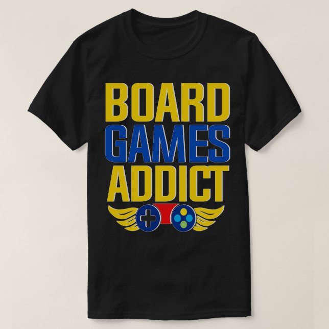 Camiseta viciado em jogos de conselho (Frente do Design)
