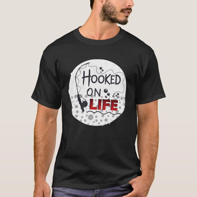 Camiseta Viciado em rolo de pesca com vida (Frente)