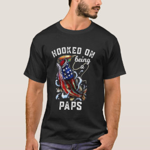 Camiseta Viciado Em Ser Um Avô Pescador No 4 De Julho Do Pa
