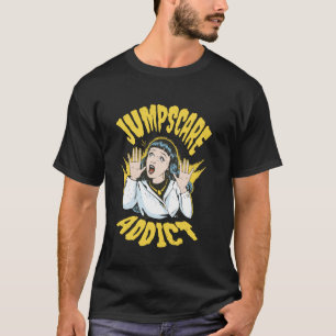 Camiseta Viciado em Sustos - Ilustração de Garota Chocada