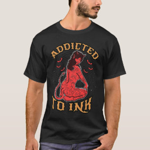 Camiseta Viciado Em Tatuagem De Satã De Viva De Tinta