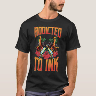 Camiseta Viciado Em Tatuagens De Amor Com Tinta Viciadas Em