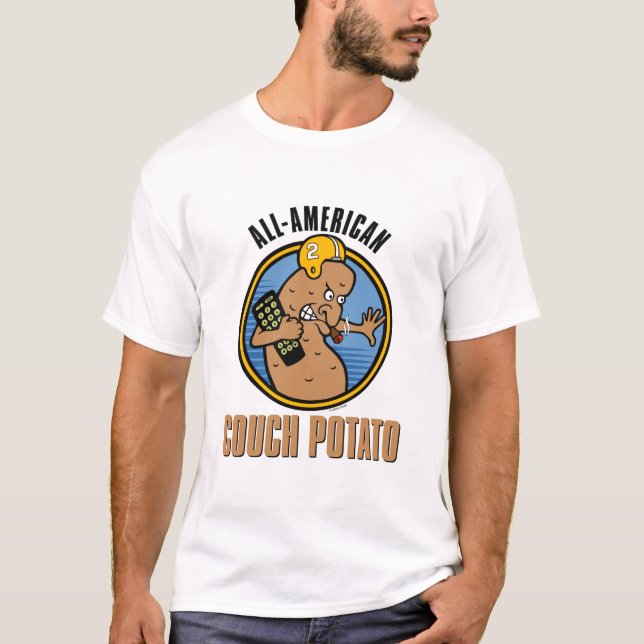 Camiseta Viciado em televisão Todo-Americano (customizável) (Frente)