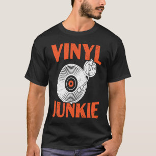 Camiseta Viciado em Vinil Tocador de Discos de Vinil Música