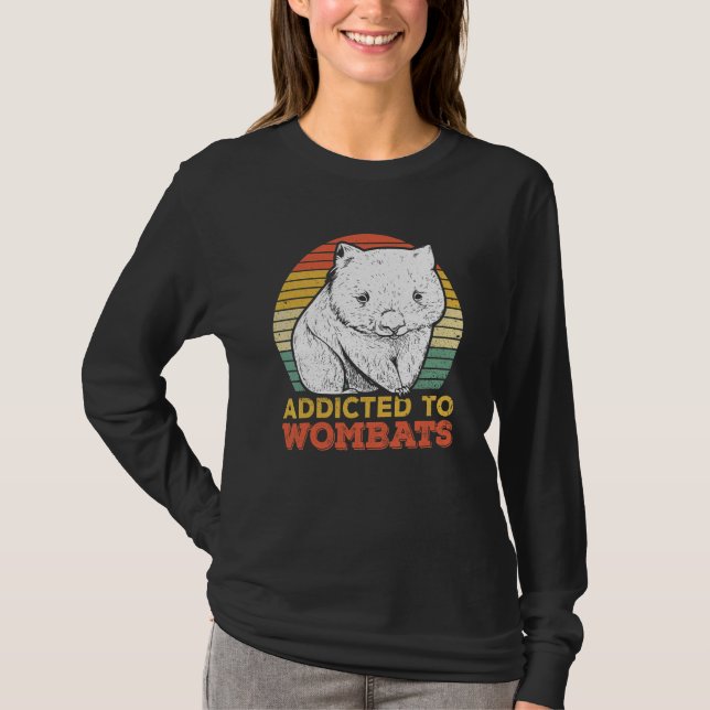 Camiseta Viciado Em Wombats Para Uma Mulher (Frente)