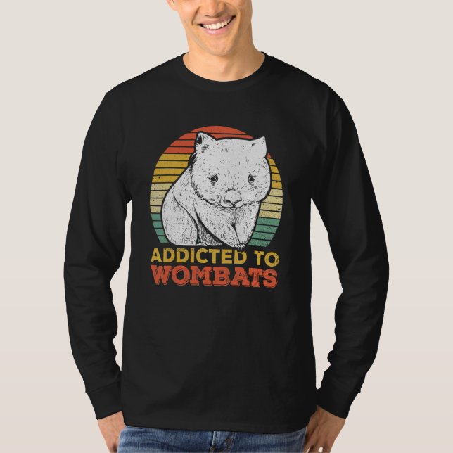 Camiseta Viciado Em Wombats Para Uma Mulher (Frente)
