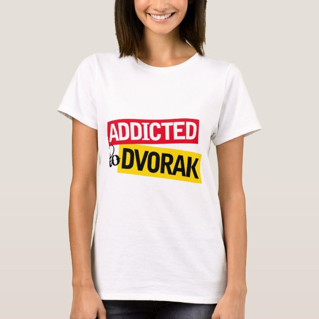 Camiseta Viciado engraçado ao presente da música de Dvorak (Frente)