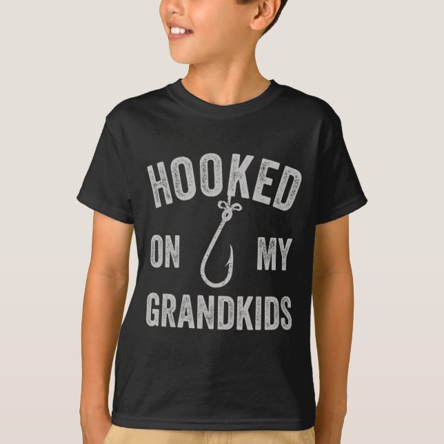 Camiseta Viciado nos netos avô engraçado presente para avó (Frente)