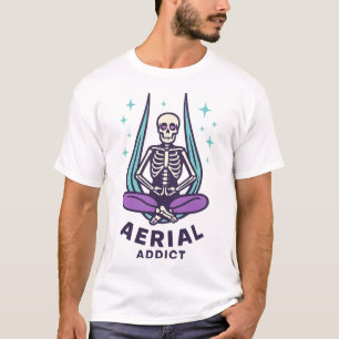 Camiseta Viciante Aéreo Esqueleto Sedas Meditação Estrelas