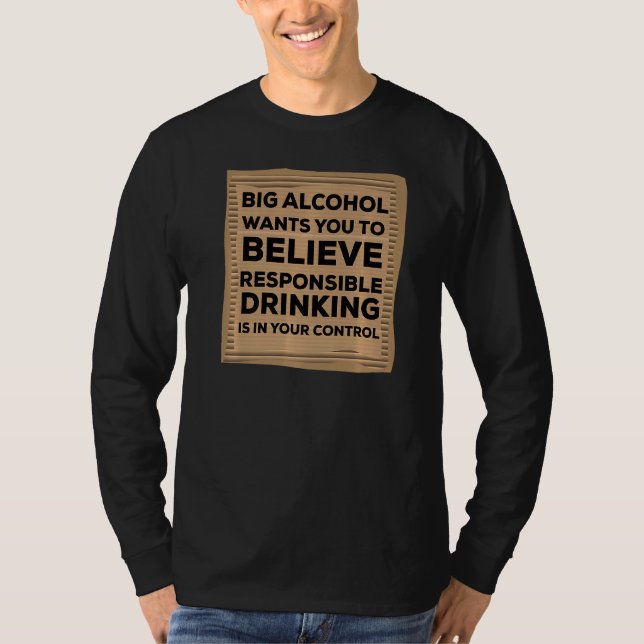 Camiseta Vício de recuperação de consciência alcoólica Sobe (Frente)