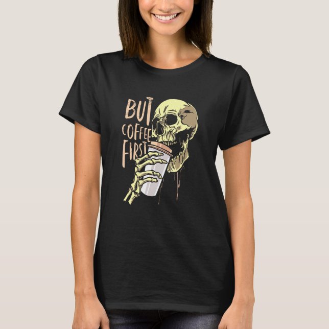 Camiseta Vício em Café Caveira de Café (Frente)