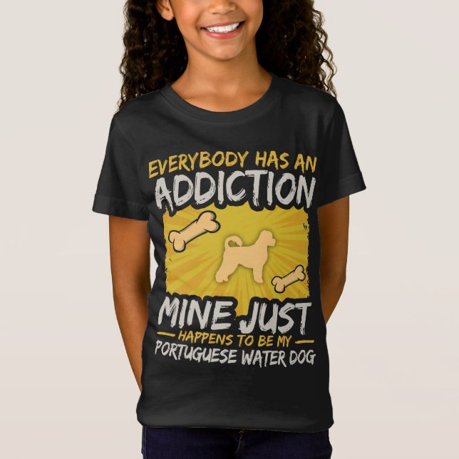 Camiseta Vício engraçado português do cão do cão de água (Frente)
