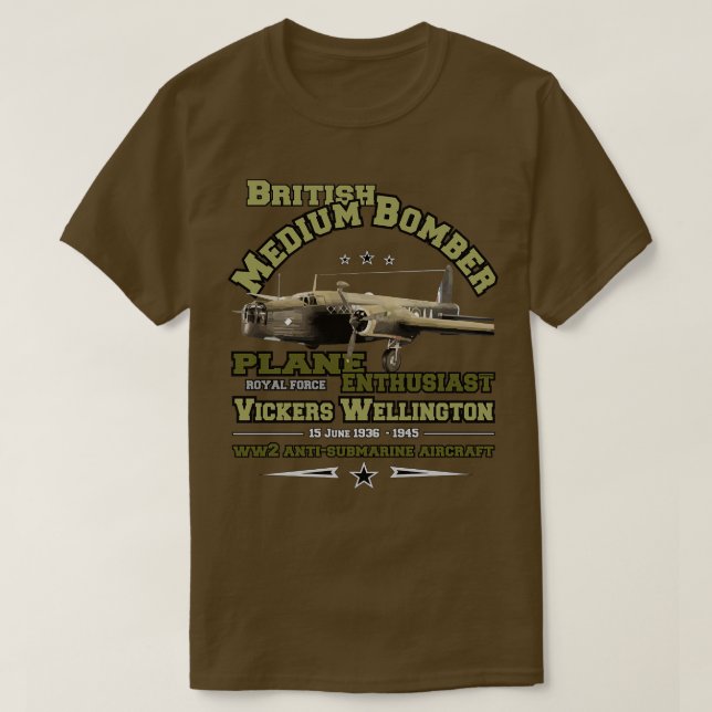 Camiseta Vickers Wellinton British Medium Bomber (Frente do Design)