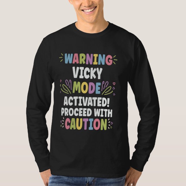 Camiseta VICKY Personalized Name Funny Cute Custom VICKY Na (Frente)