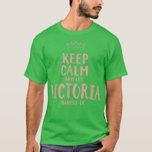 Camiseta Victoria Mantenha Calma Nome Personalizado Amigos