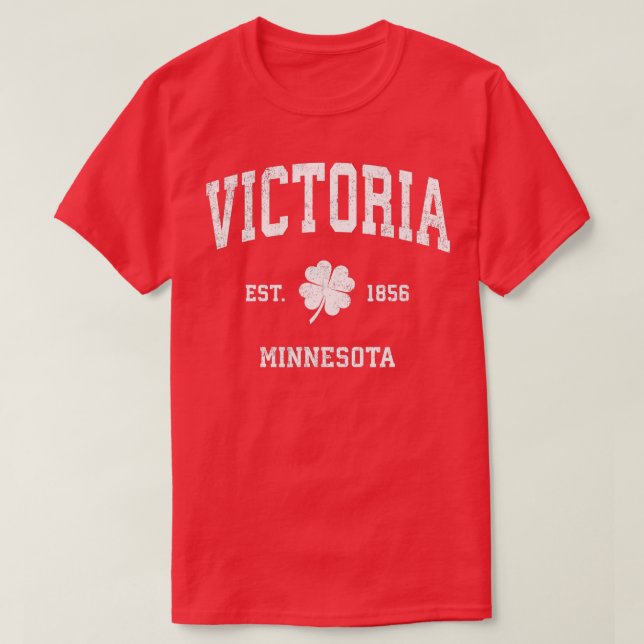 Camiseta Victoria Minnesota Vintage Shamrock (Frente do Design)