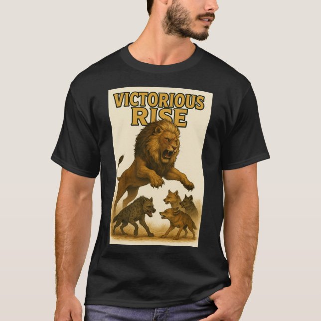 Camiseta Victorious Rise | Motivational Lion Art (Frente)