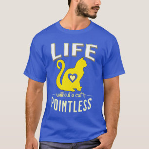 Camiseta Vida amarela sem gatos sem sentido Cat Frita do so