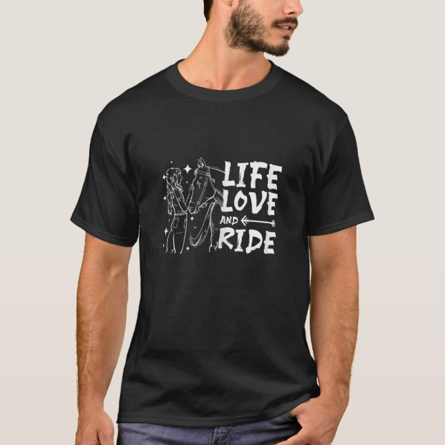 Camiseta Vida, amor e montar a cavalo (Frente)