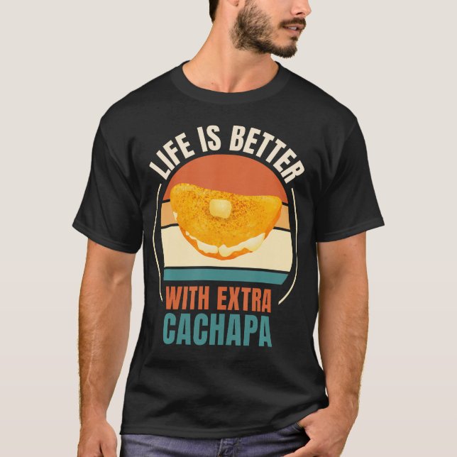 Camiseta Vida Antiga É Melhor Com Comida Extra De Cachapa A (Frente)