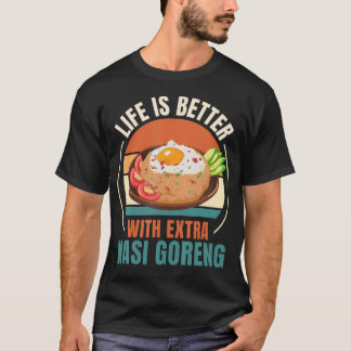 Camiseta Vida Antiga É Melhor Com Comida Extra Nasi Goreng