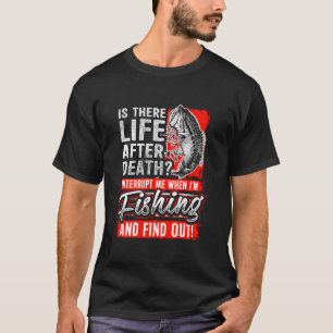Camiseta VIDA APÓS A MORTE piada de Pesca cardápio de pesca