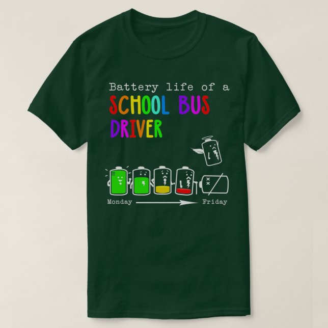 CAMISETA VIDA BATERAL DE UM MOTORISTA DE ÔNIBUS DA ESCOLA (Frente do Design)