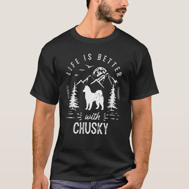Camiseta Vida Chusky Melhor Mãe Pai Cão (Frente)