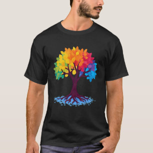 Camiseta Vida Colorida É Realmente Boa, Árvore Única Vintag